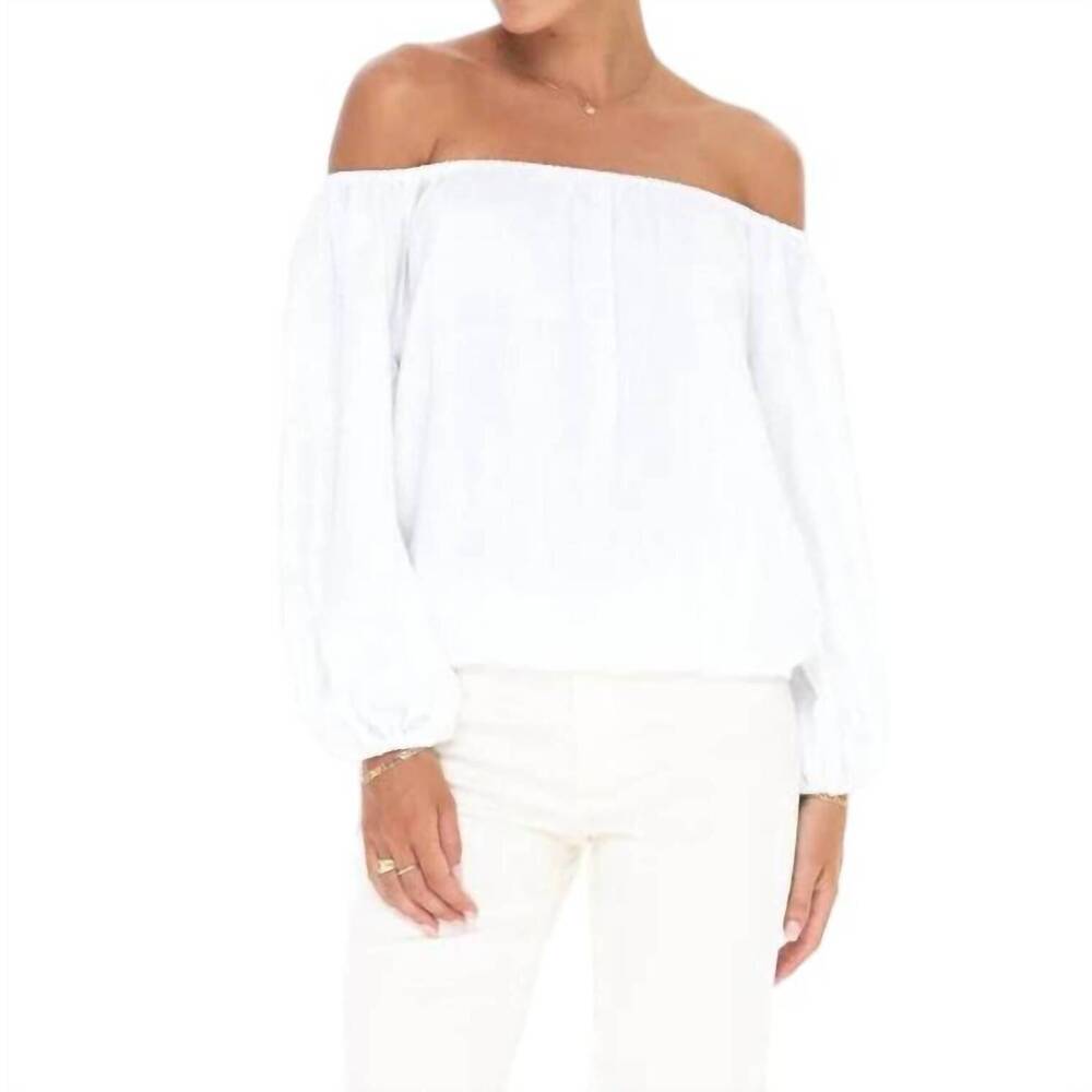 NEW SOLE tulum off the shoulder top in white